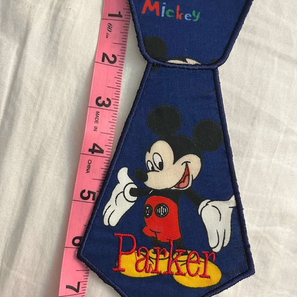 Custom made Disney Mickey Mouse Kids Tie - Blue- PARKER named embroidery